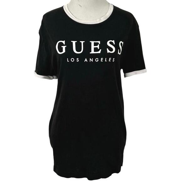 Guess Tops - Guess Los Angeles Logo Tee Ringer T Shirt Y2K Streetwear Women Small